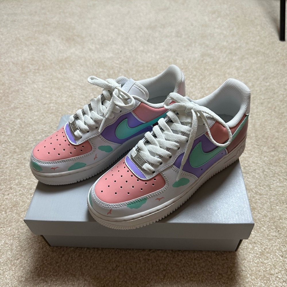 Hand painted Nike Air Force 1 '07 White